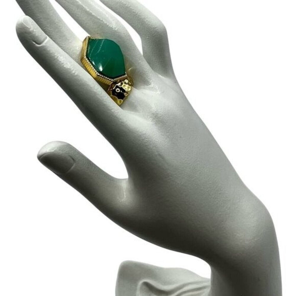 Jewelmint Gold-Tone Faux Turquoise Cocktail Statement Ring - Picture 5 of 6